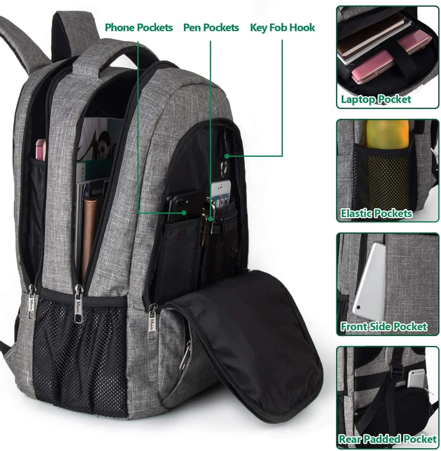 Sac à Dos Laptop Slim Personnalisé – Anti-Vol, Pour Homme et Femme, Voyage, Étudiant et Professionnel
