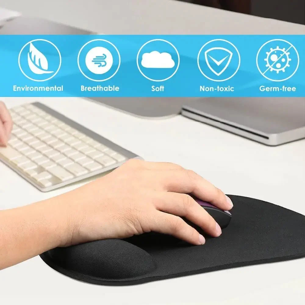 Tapis de Souris avec Repose-Poignet – Soulage les Douleurs, Surface Antidérapante, Ultra Confort