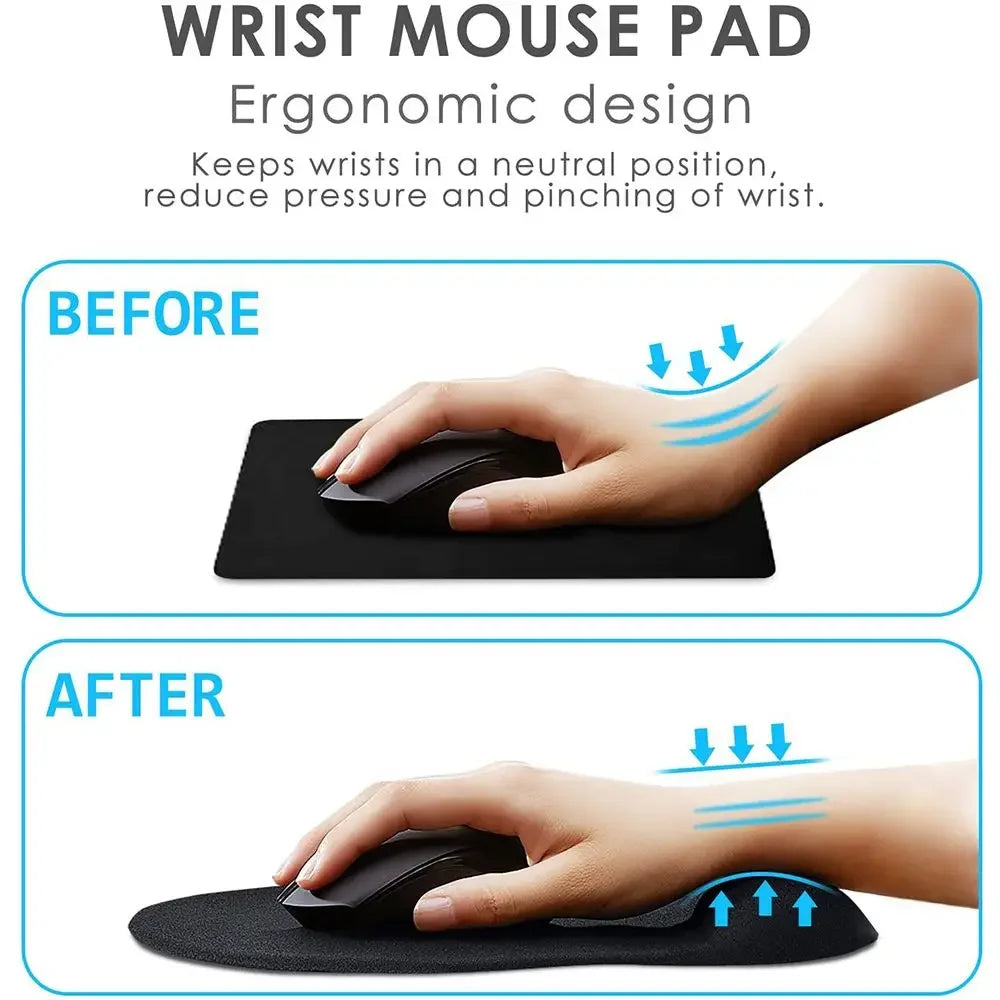 Tapis de Souris avec Repose-Poignet – Soulage les Douleurs, Surface Antidérapante, Ultra Confort